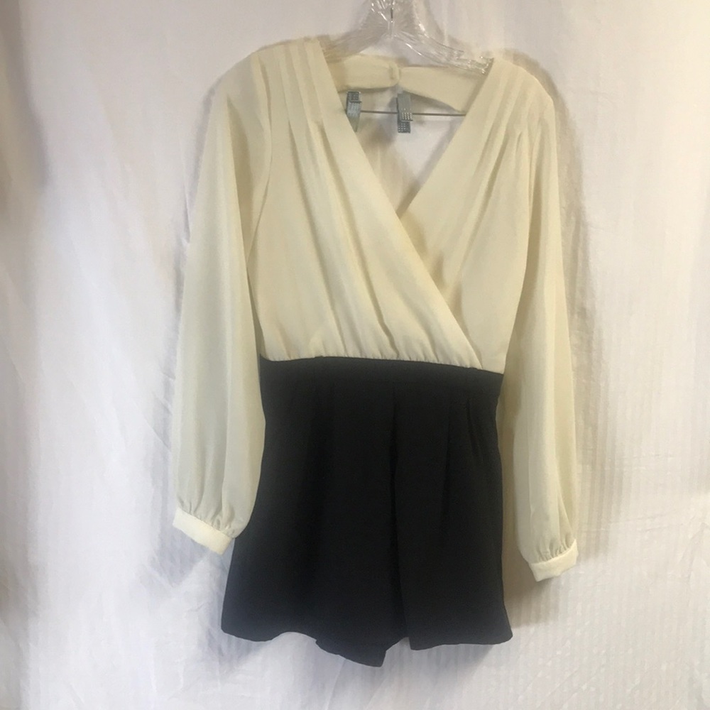 Mustard Seed Black and Cream Romper